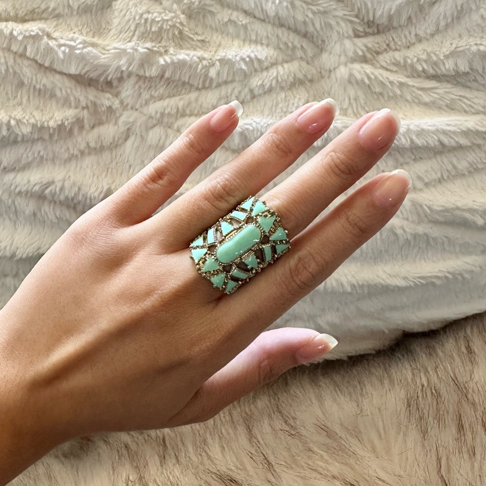 Gold/Turquoise Ring - Picture 3 of 3